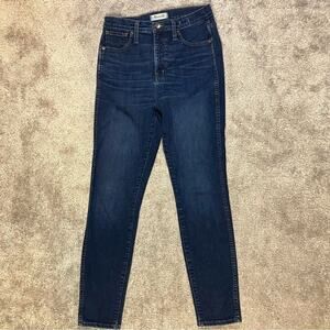 Madewell 10” High Rise Skinny Jean Dark Wash Size 28